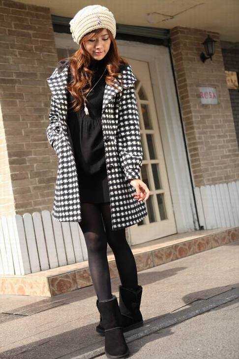 AZA奥佐娅 09冬装新品 格子连帽女式大衣WM2838 - den637911 - Alinmna