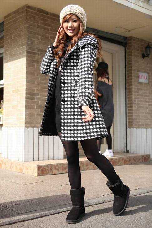 AZA奥佐娅 09冬装新品 格子连帽女式大衣WM2838 - den637911 - Alinmna