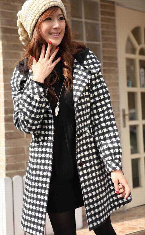 AZA奥佐娅 09冬装新品 格子连帽女式大衣WM2838 - den637911 - Alinmna