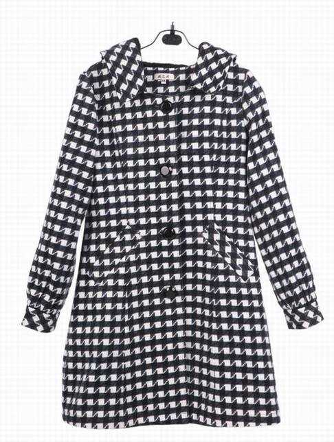 AZA奥佐娅 09冬装新品 格子连帽女式大衣WM2838 - den637911 - Alinmna