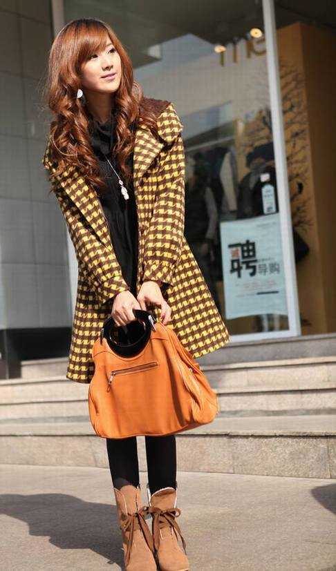 AZA奥佐娅 09冬装新品 格子连帽女式大衣WM2838 - den637911 - Alinmna