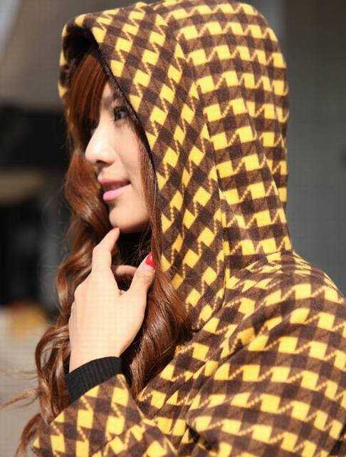 AZA奥佐娅 09冬装新品 格子连帽女式大衣WM2838 - den637911 - Alinmna