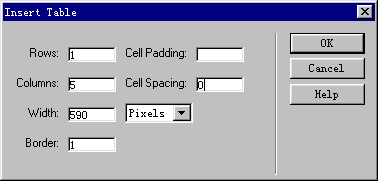 “插入表格”对话框