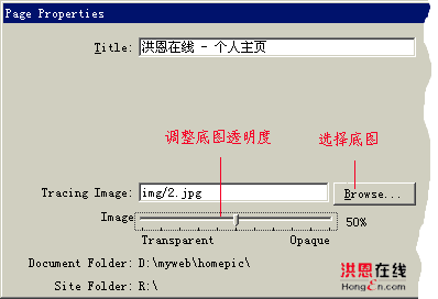 页面属性对话框