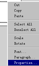 文本框属性菜单