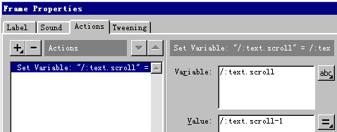 第二个帧的Actions