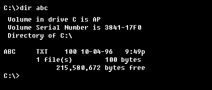 命令:dir abc
