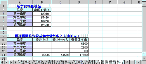 把资料七改为销售量资料表