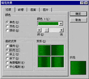 填充效果对话框过渡选项卡