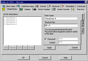添加新桌面的窗口