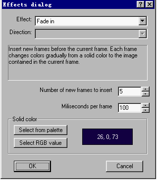 “效果”设置对话框