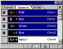 切换到色彩通道
