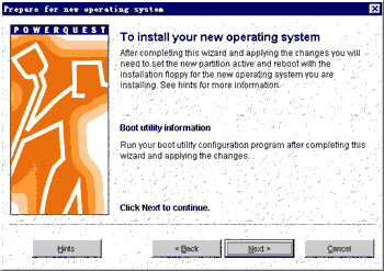 显示分区完成的画面