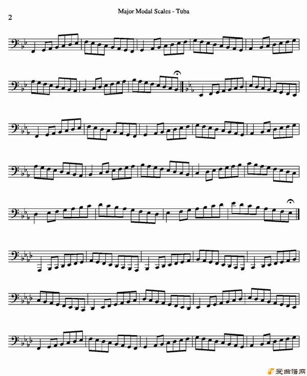 ͭܡMajor Modal Scales - Tuba