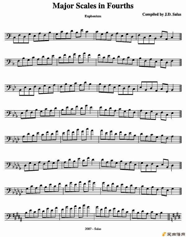 ͭܡMajor Scales in 4ths - Euphonium