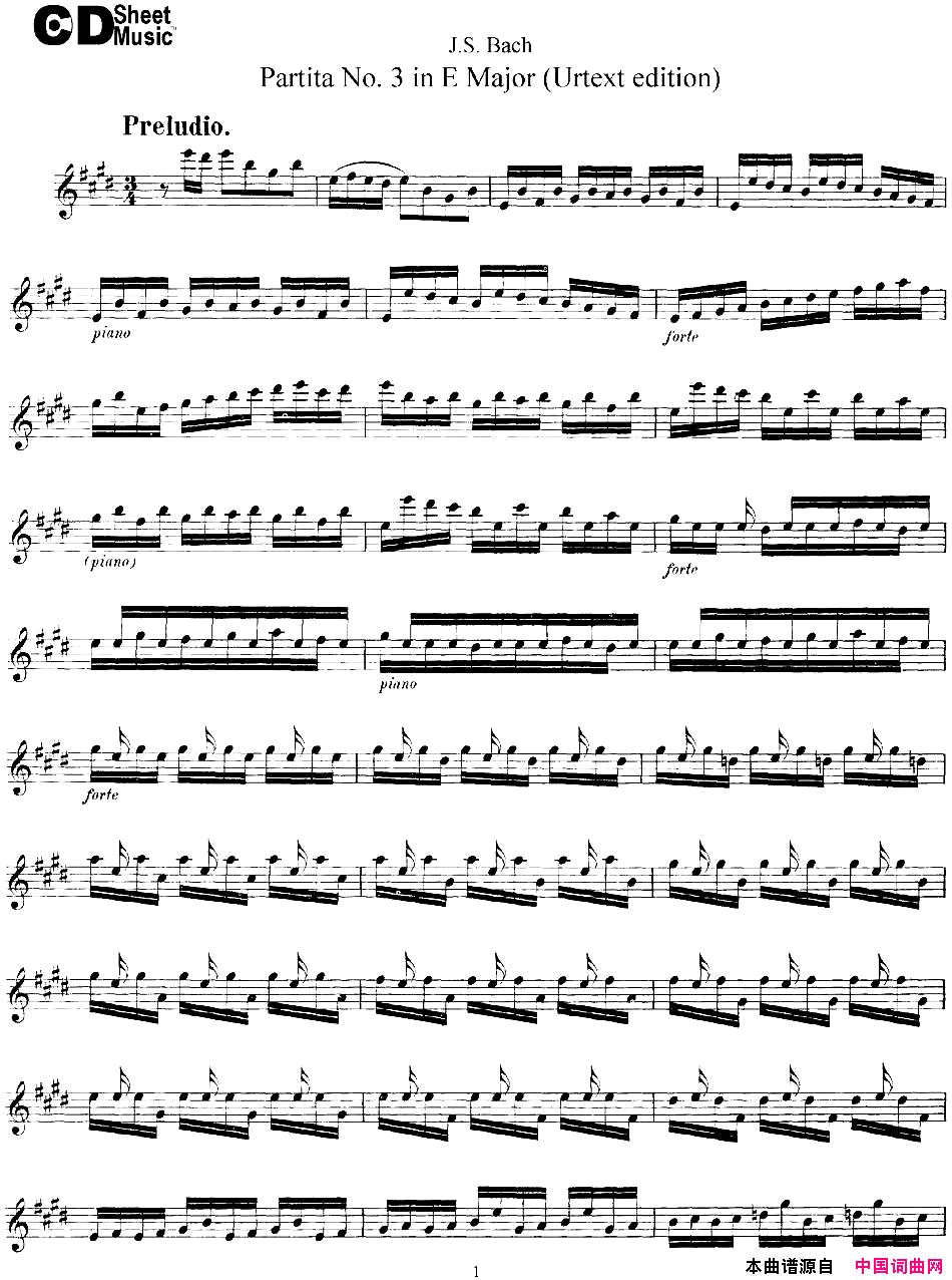 ٣6ViolinSonatasandPartitas6.PartitaNo.3inEMajorUrte