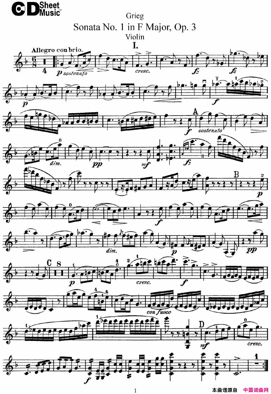 ٣ViolinSonataNo.1Op.3