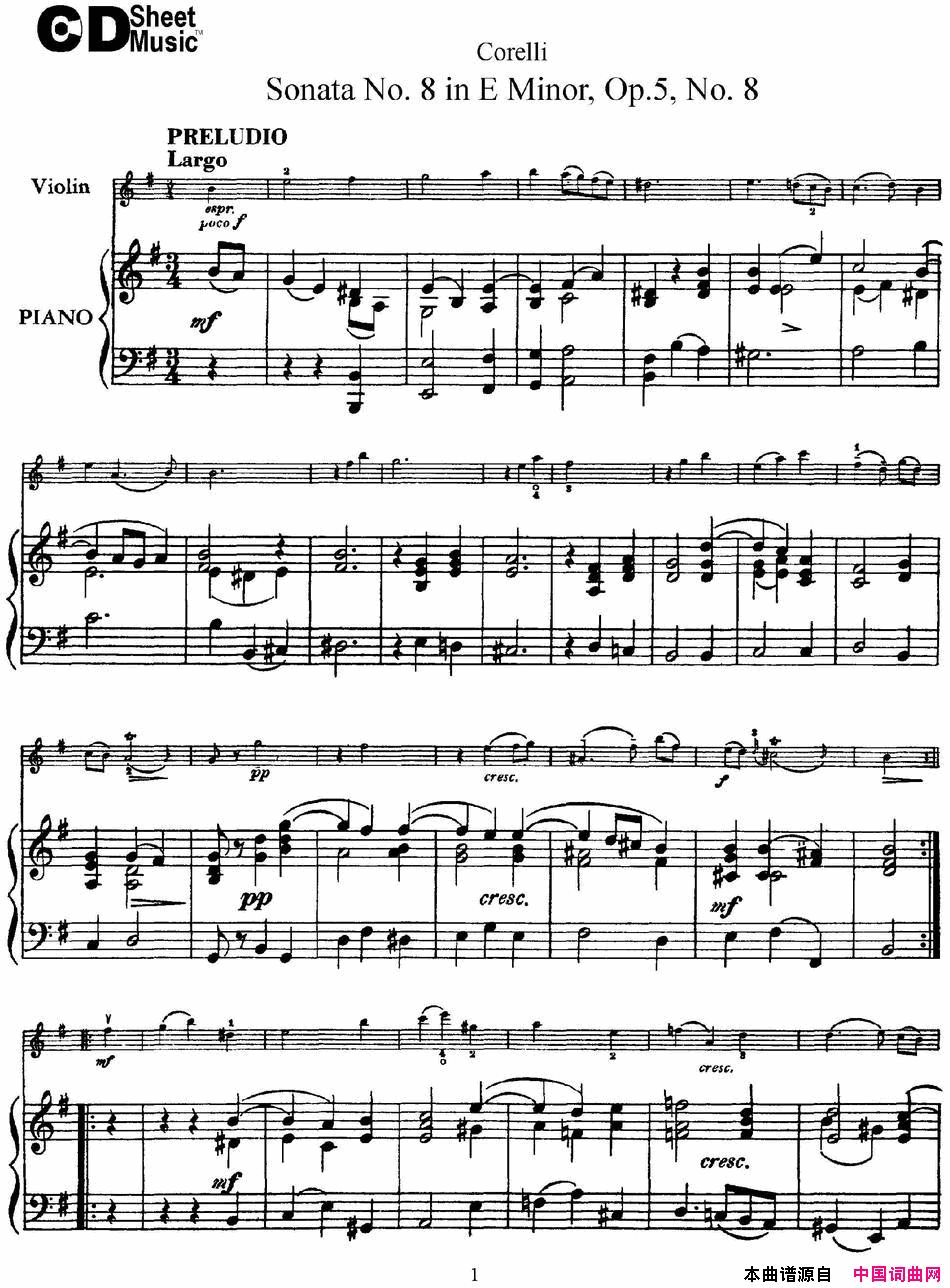 ٣SonataNo8inEMinorOp5No8С+ٰ