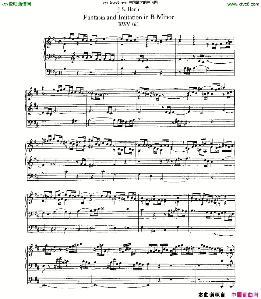 FantasiaandImitationinBMinor--BWV563ܷ