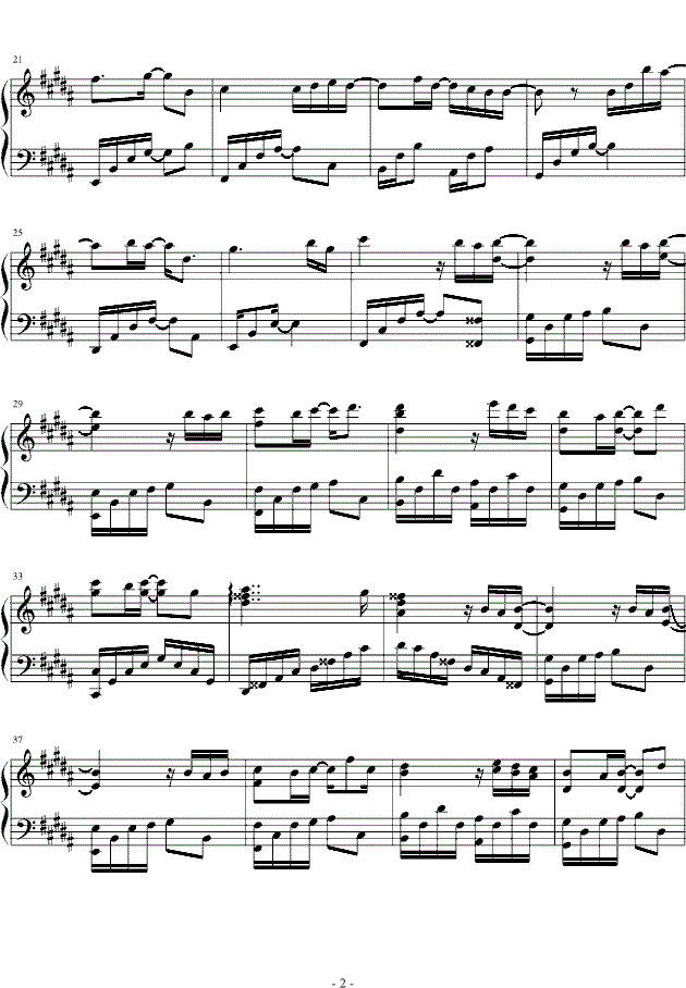 无法开口钢琴谱