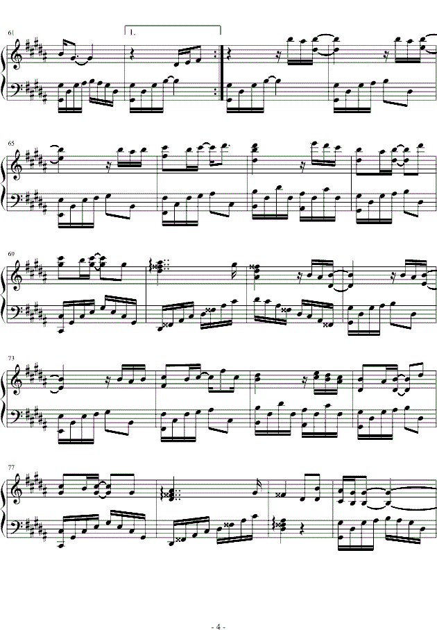 无法开口钢琴谱