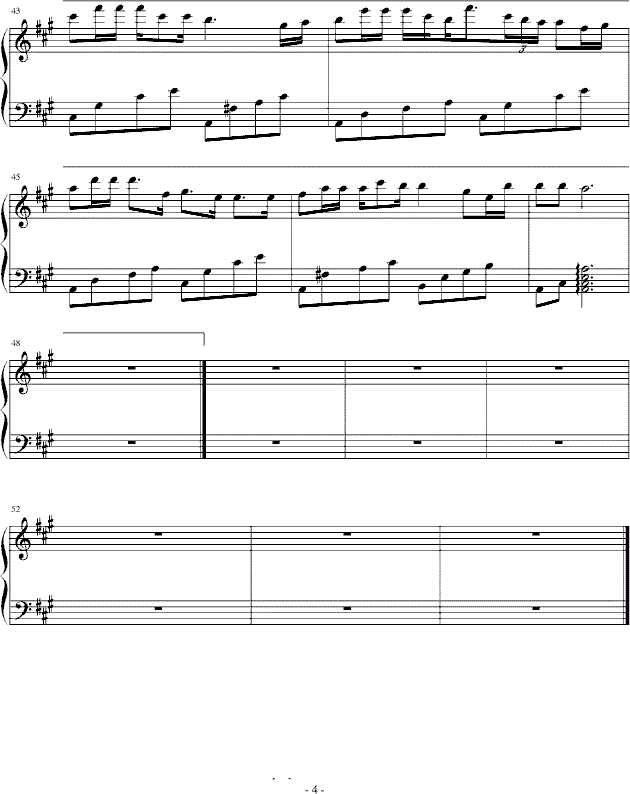 马天宇该死的温柔钢琴谱