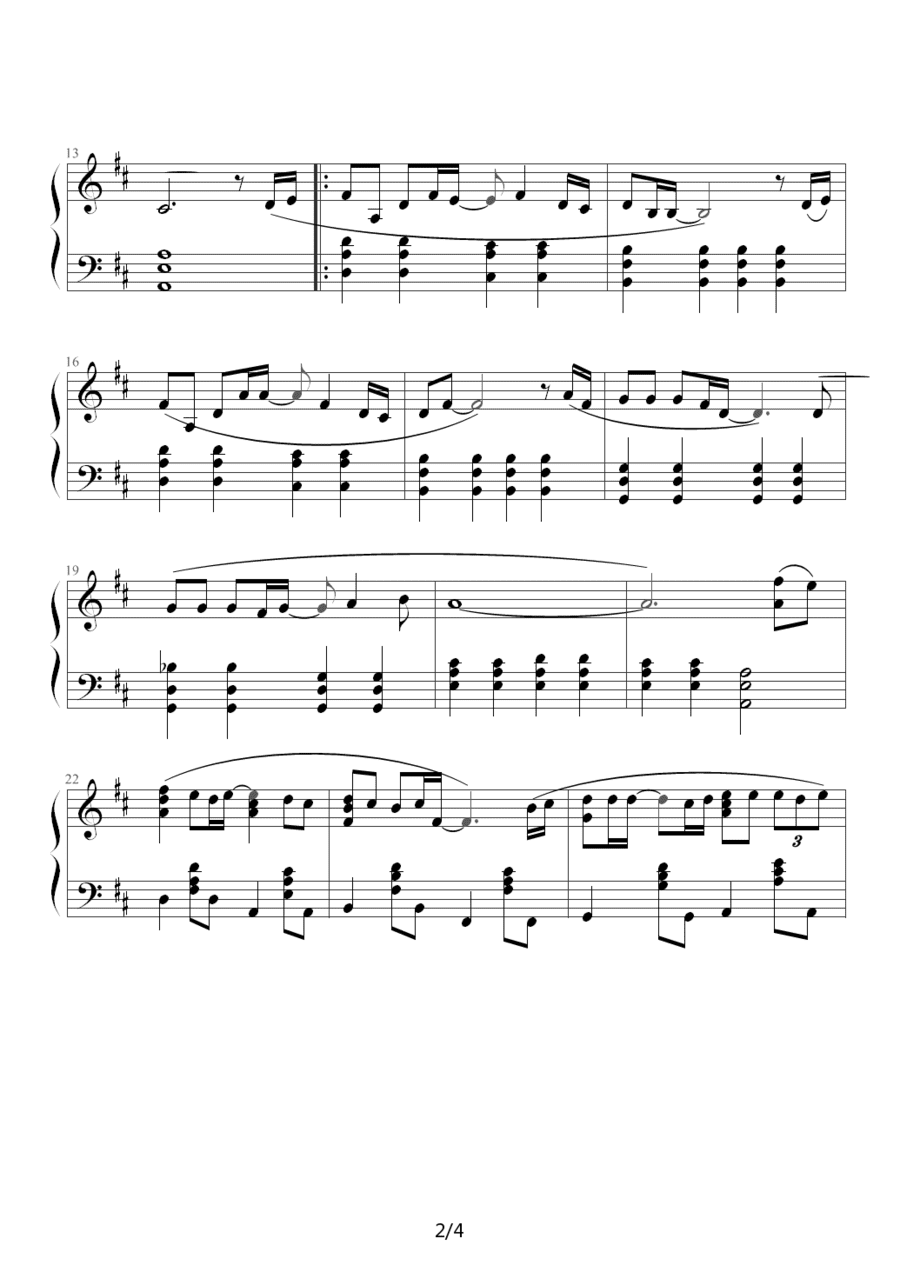 谢霆锋因为爱所以爱钢琴谱