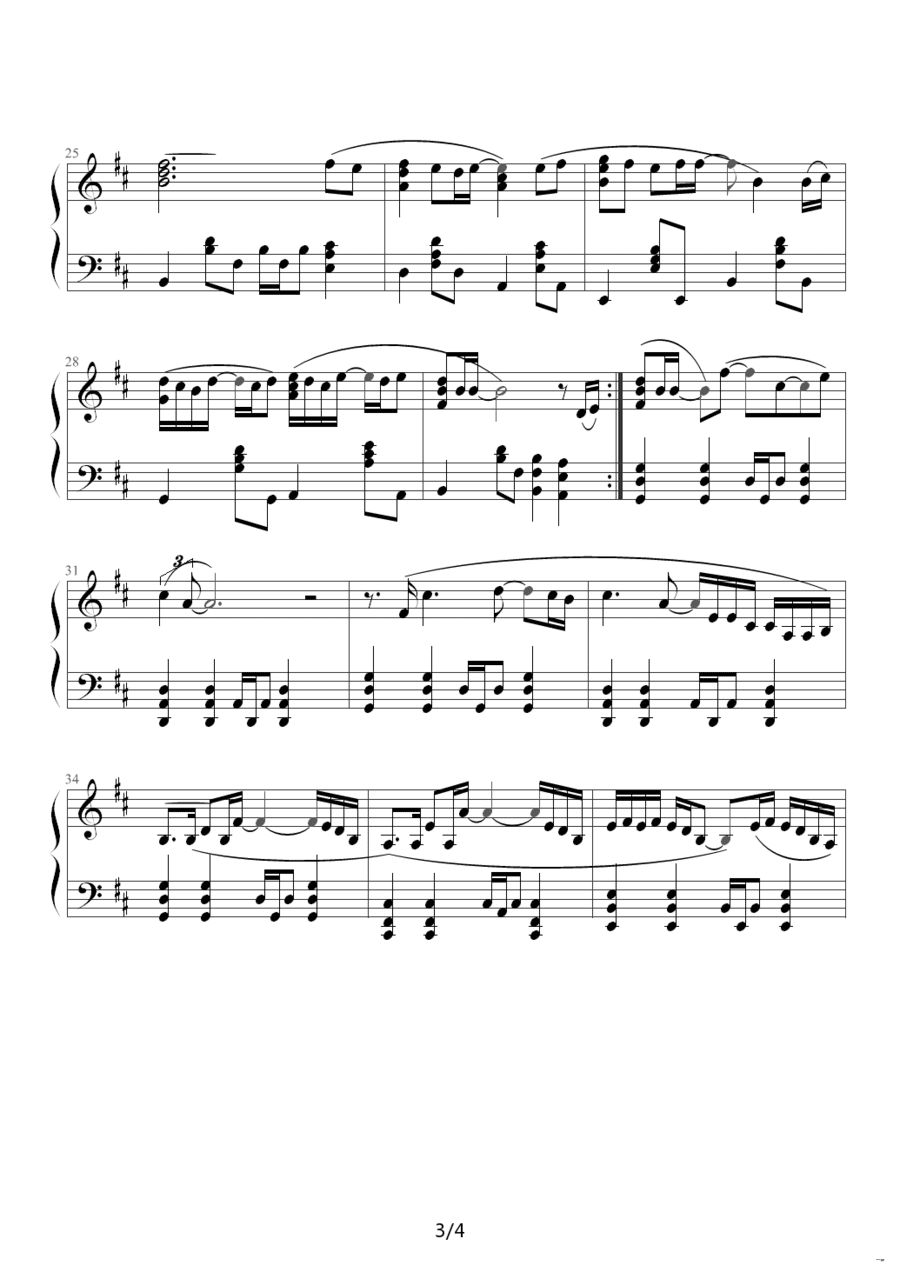 谢霆锋因为爱所以爱钢琴谱