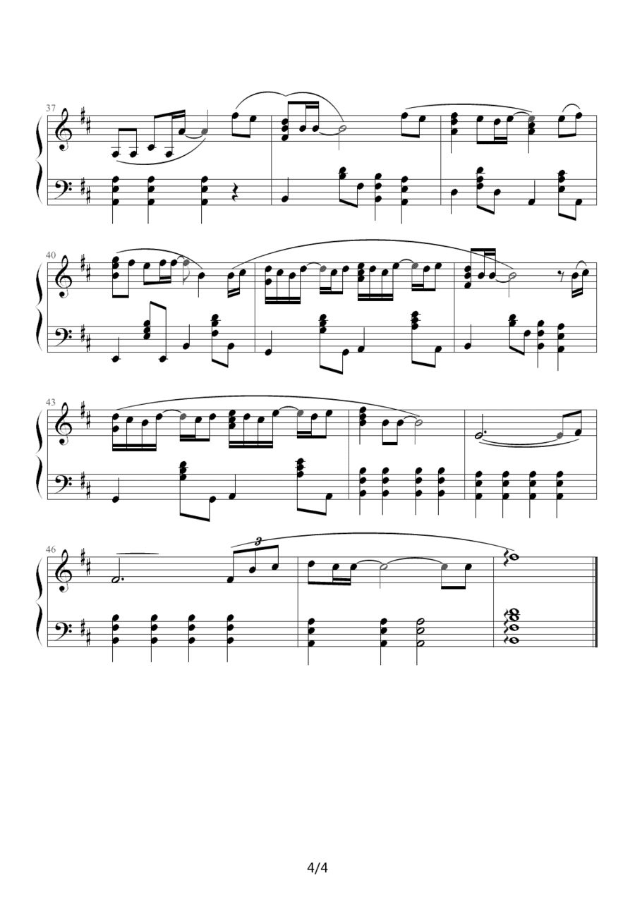 谢霆锋因为爱所以爱钢琴谱