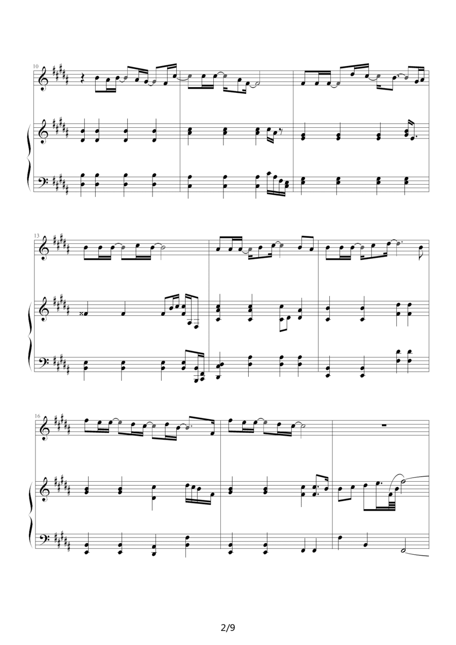 陶喆爱我还是他钢琴谱