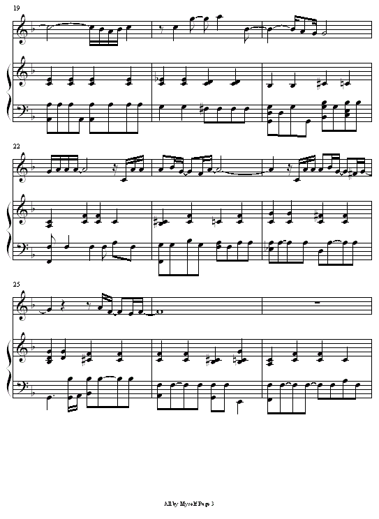 Eric Carmen all by myself钢琴谱