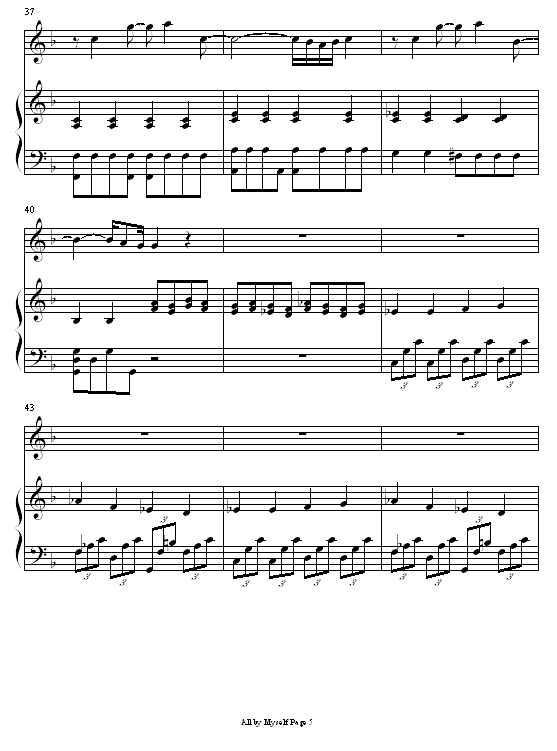 Eric Carmen all by myself钢琴谱