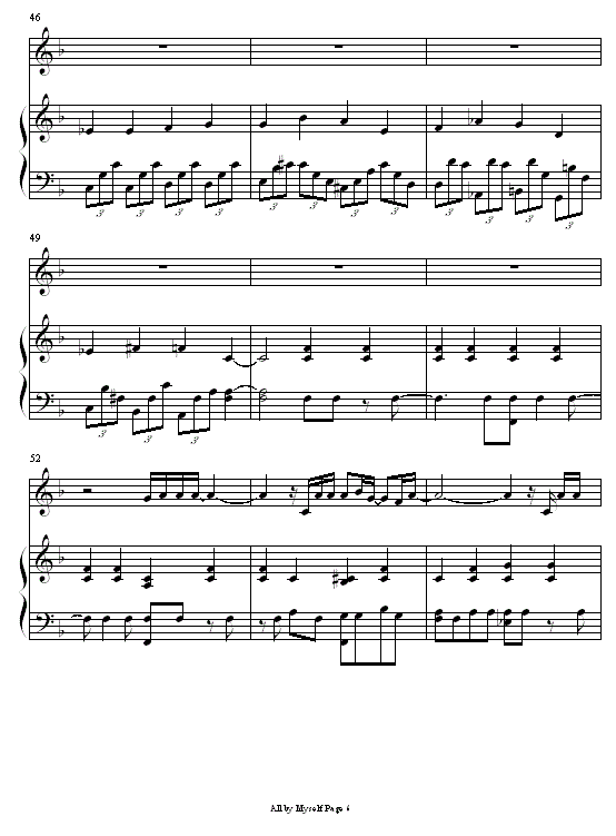 Eric Carmen all by myself钢琴谱