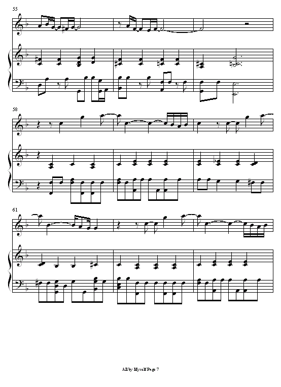 Eric Carmen all by myself钢琴谱