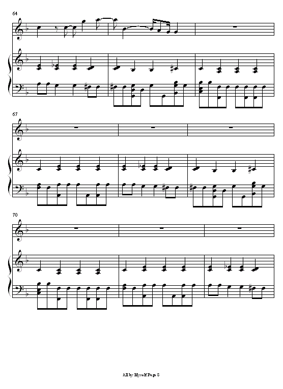 Eric Carmen all by myself钢琴谱