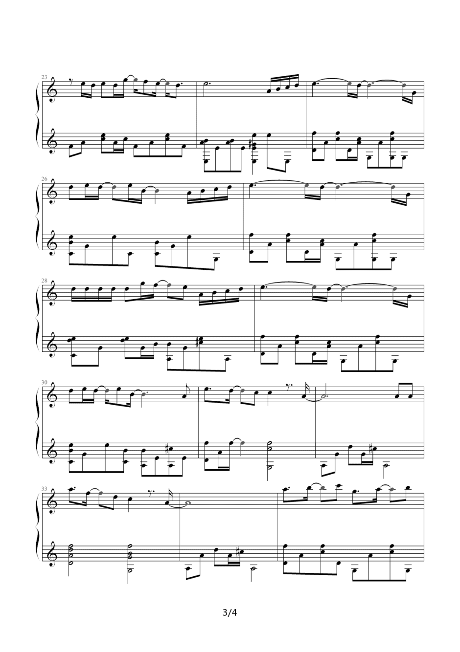 after 17钢琴谱完整版