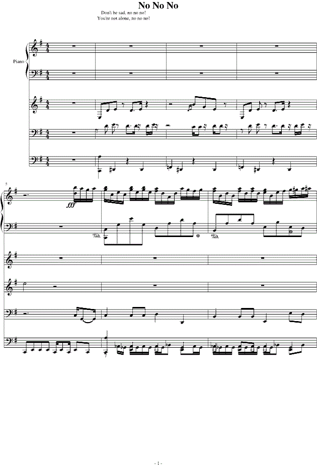 NoNoNo钢琴谱