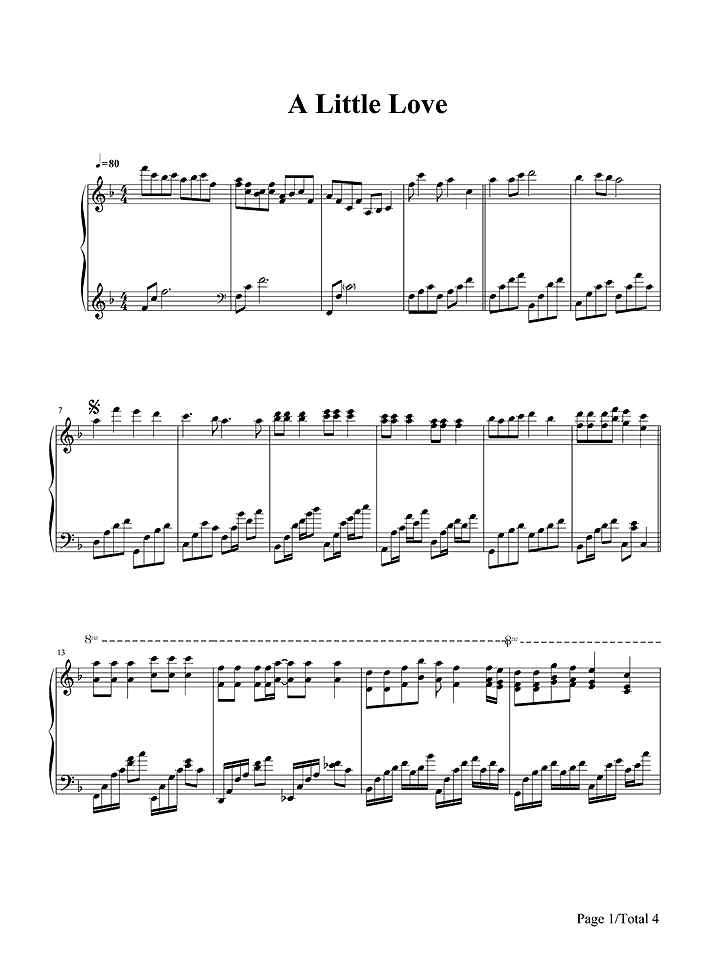 A Little Love钢琴谱