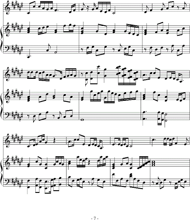 春天的故事钢琴谱