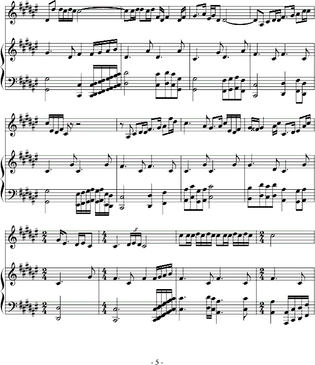 春天的故事钢琴谱