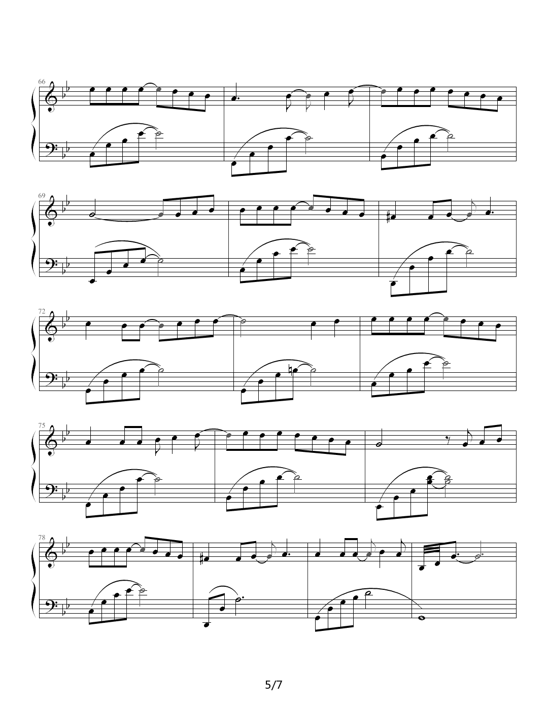 从开始到现在钢琴谱