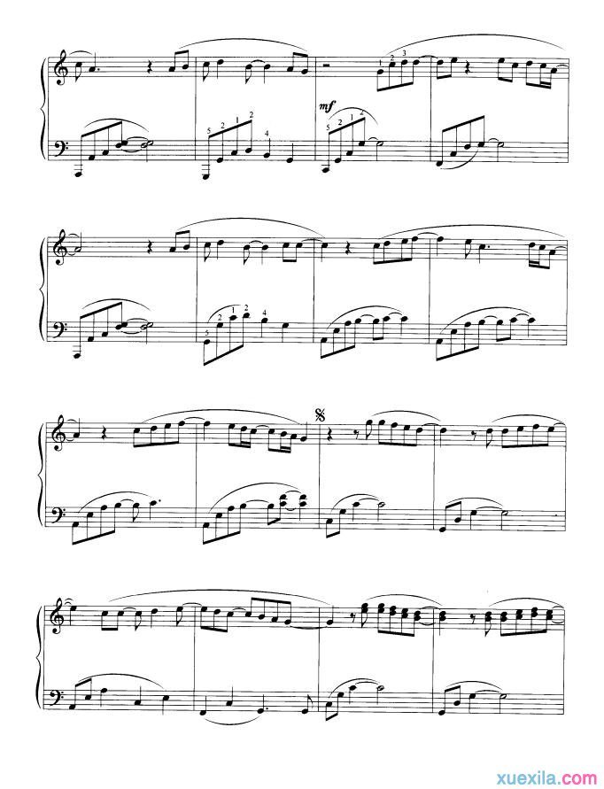 Right here waiting钢琴谱