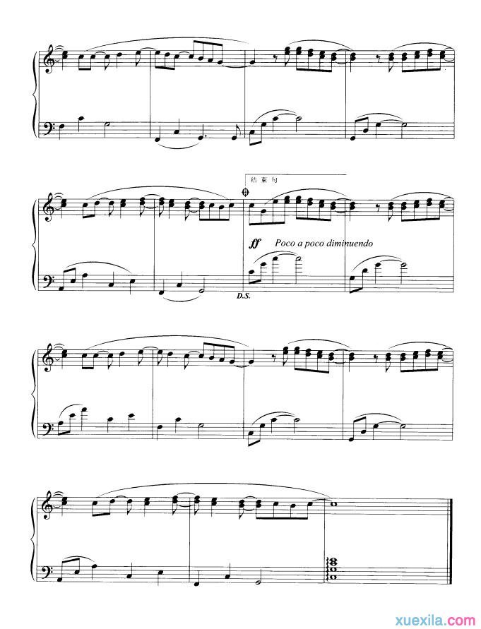 Right here waiting钢琴谱