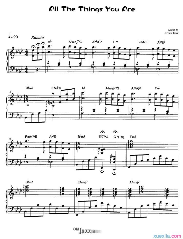 All The Things You Are钢琴谱