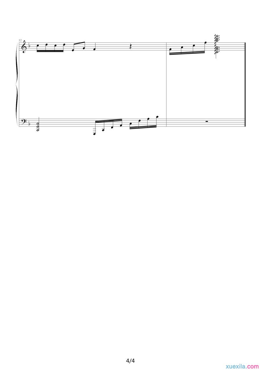 爱得太迟钢琴谱