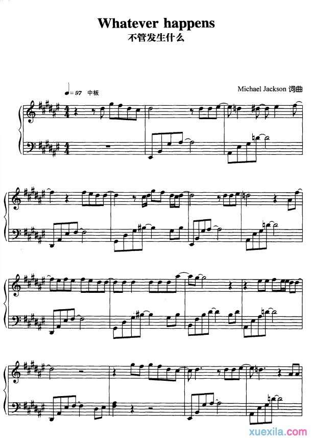 Whatever Happens钢琴谱