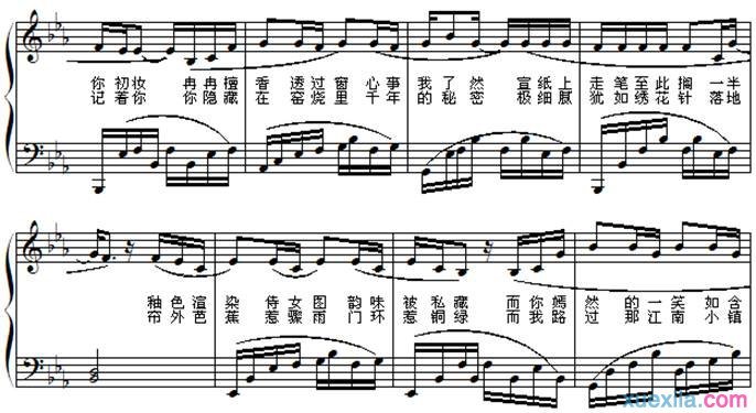 《青花瓷》钢琴谱_周杰伦《青花瓷》歌词歌谱