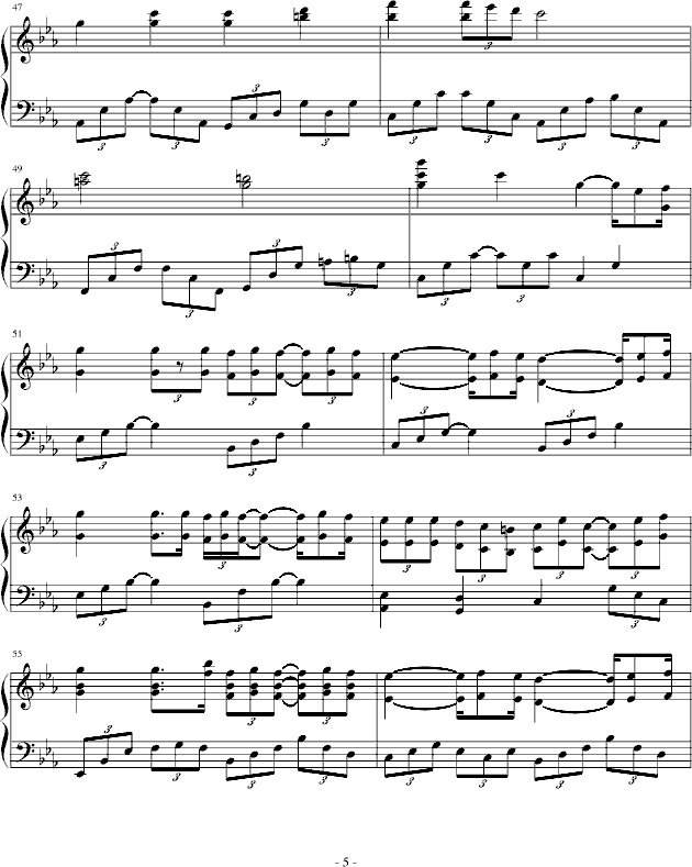 《寂寞在唱歌》钢琴谱