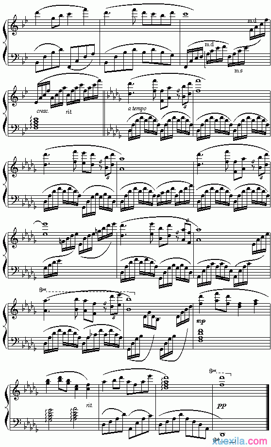 《何日君再来》钢琴谱