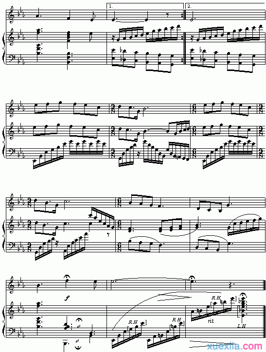 《我和我的祖国》钢琴谱